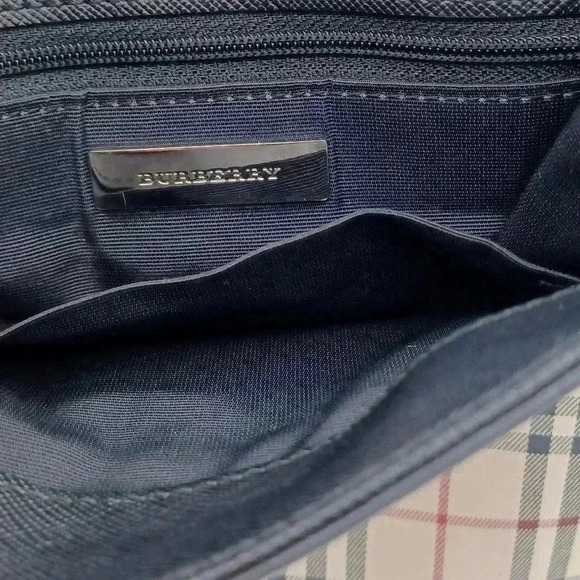 Burberry Nova Check Shoulder Bag Messenger Bag Diagonal Black Brown Flap - Picture 7 of 10